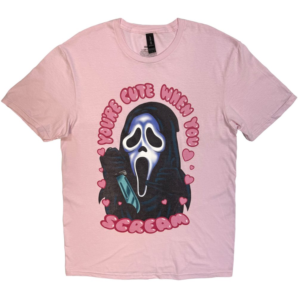 Scream Ghostface - You're Cute When You Scream Herren TShirt - Rosa